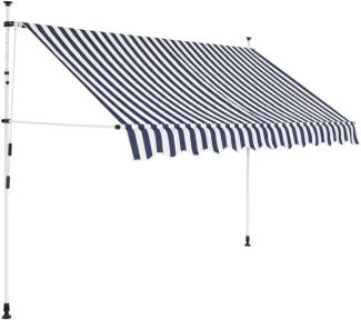 vidaXL Einziehbare Markise Handbetrieben 250 cm Blau/Weiß Gestreift 43221