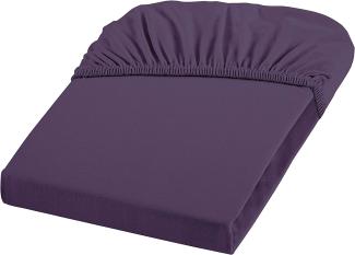 Fleuresse Fein-Jersey Spannbetttuch Bettlaken 180 x 200 cm - 200 x 200 cm Elastan 6062 lavendel