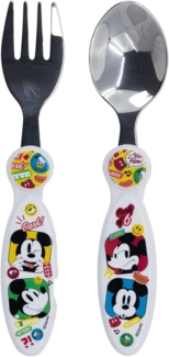Disney Mickey Mouse Kinderbesteck Kinder Besteck-Set Mickey Mouse Micky Maus 2-teilig Gabel, Löffel (2-tlg)