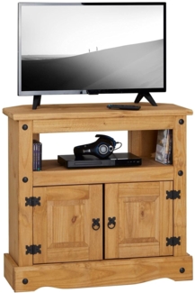 CARO-Möbel TV-Rack SALSA, TV Board mit Stauraum und Ablage, Mexiko Stil, Massivholz natur