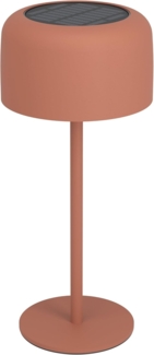 EGLO Solar Tischleuchte Roccanova, Akku Tischlampe Outdoor, touch dimmbar in 3 Stufen, Solarlampe für Balkon und Garten, Stahl in Rot, warmweiß, IP44