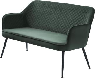 Berrie Sofabank Velour grün Möbel Loungesofa Betthocker Sitzbank Wohnzimmer Sofa