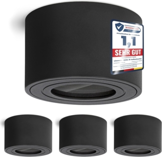 linovum LED Aufbaustrahler Aufbauleuchte SMOL-W matt schwarz mit Wasserschutz IP44, Leuchtmittel nicht inklusive