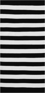 Outdoor Teppich schwarz-weiß 80 x 150 cm Streifenmuster Kurzflor TAVAS