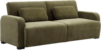 Vente-unique - 3-Sitzer Schlafsofa Clic-Clac - Chenille-Stoff - Grün - LOMARIO