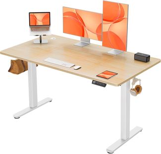 ErGear Elektrisch Höhenverstellbarer Schreibtisch 140x70 cm, Schreibtisch Höhenverstellbar mit 4 Memory-Funktion, Gaming Tisch mit Vierteilige Tischplatte