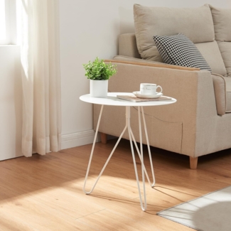 Beistelltisch Nopimi 45xØ43 cm Weiß, matt [en. casa]