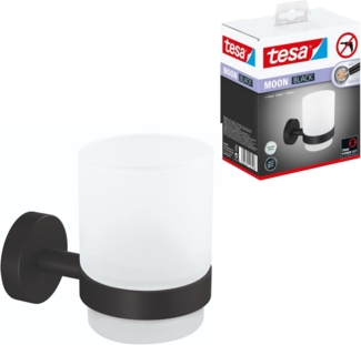tesa Zahnputzbecherhalter MOON schwarz, weiß