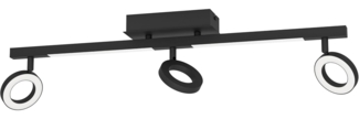 Eglo 900515 Spotleuchte CARDILLIO 2 Alu, Stahl schwarz, Kunststoff satiniert LED 3X3,2W;2X3,3W 3000K L:38. 5cm B:8. 5cm H:17. 5cm