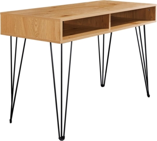 riess-ambiente Schreibtisch STUDIO 110cm natur-Eiche, Stauraum, Hairpin, homeoffice, platzsparend (Einzelartikel, 1-St), Industrial Laptoptisch - ideal für Studio, Wohn- oder Arbeitszimmer