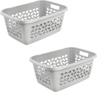 keeeper Wäschekorb jost, 2er Set, 65 x 44 x 28 cm, 52 l (Set, 2 St), praktische Griffe, platzsparend ineinander nestbar