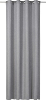 ELBERSDRUCKE Vorhang Ösenschal Lino grau blickdicht 255x140 cm Uni Vorhang mit Ösen (1 St), blickdicht