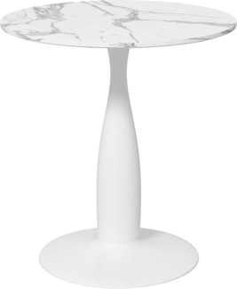 HOMCOM Esstisch mit Platte und Stahlgestell (Esszimmertisch, 1-St, Küchentisch), für Esszimmer, Weiß