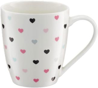 Ambition 62922 Becher Herzchen 370 ml Trinkbecher Porzellanbecher Teebecher Kaffeebecher Kinder Tasse mit Henkel Geschenk modern spühlmaschinenfest mikrowellengeeignet, Porzellan