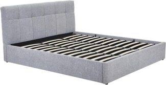 Vente-unique - Bett mit Bettkasten - 180x200 cm - Bouclé-Stoff - Grau - MAZIRI