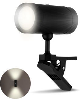 REV LED Wandleuchte 2-fach - Wandlampe mit Akku & Bewegungsmelder, 180lm, kabellos, dimmbar, 360° drehbar. Wegeleuchte zum Mitnehmen - für Camping, Garage & Keller, IP54, schwarz