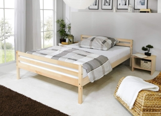 'Nadine' Doppelbett, Massivholz natur,140x200 cm