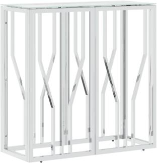 vidaXL Konsolentisch 70x30x70 cm Edelstahl und Glas 350033