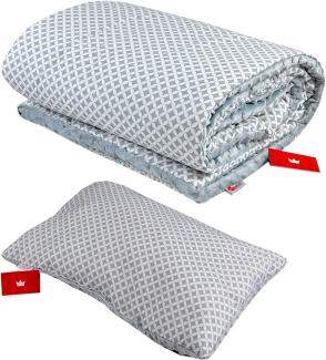 BabyLux 'Maroko' Kuscheldecke 100 x 150 cm mit Kissen, grau