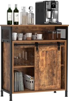 sogesfurniture Sideboard, Küchenschrank, Beistellschrank, Aufbewahrungsschrank, Aktenschrank mit Schiebetür, für Küche, Wohnzimmer, Arbeitszimmer, Industriestil, 70 * 30 * 80cm