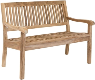 LEX 'Kingsbury' Gartenbank, mit Armlehnen, nachhaltig, Teakholz, 90 x 65 x 120 cm
