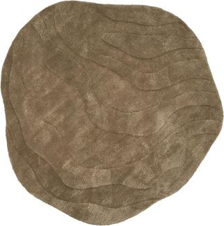 Teppich Viskose olivgrün 160 x 160 cm Kurzflor KASBO
