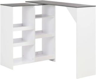 vidaXL Bartisch mit Beweglichem Regal Weiß 138 x 39 x 110 cm [280226]