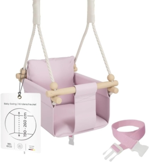 MAMOI® Schaukel | Babyschaukel | Schaukel indoor Kinder | Holzschaukel Baby | Kinderschaukel Holz | Indoor Babyschaukel | Indoor Schaukel + SICHERHEITSGURT | 100% ECO | Made in EU