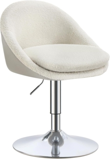 Vasagle Stuhl verstellbar, Schminkstuhl, Bürostuhl, drehbar, Barhocker mit Rückenlehne und Sockel, Stahl, für Theke, Büro, Schminktisch, Esszimmer
