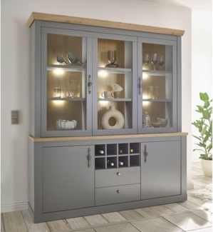 Lomadox Buffet CHATHAM-61 Landhaus Esszimmer in grau mit Artisan Eiche Nb, B/H/T 183/206/44 cm