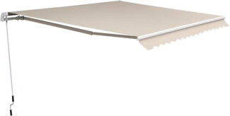 Markise Alu-Markise Aluminium-Gelenkarm-Markise 4,5x3 m Sonnenschutz Balkon Beige - cremeweiß - Outsunny