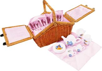 Small Foot by Legler Picknickkorb „Romantik“, ein praktischer Weidenkorb mit stabilem Tragegriff, für 4 Personen, mit allen Utensilien für ein traumhaftes Picknick im Freien, im kindgerechten Design mit niedlichen Mäusemotiven
