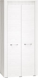 Kleiderschrank "Clermont" Drehtürenschrank 92cm Pinie weiß MDF