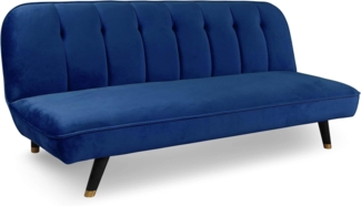 Menzzo Olympia Samt-Sofa, Blau, 180