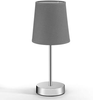 monzana Tischleuchte, Tischlampe, 32 cm Stoffschirm E14 Chrom Metall Wohnzimmer Büro Schlafzimmer