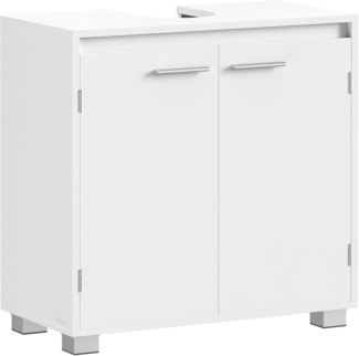 VASAGLE Waschbeckenunterschrank, Badezimmerschrank, 2 Fächer hinter den Türen, für Waschbecken ohne Säule, Badezimmer-Unterschrank mit Füßen