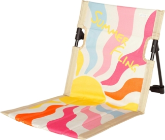 AKTIVE 62462 Strandmatte, faltbar, mit Liegefunktion, Maße: 39 x 39 x 40 cm, verstellbare Rückenlehne, strapazierfähiges Oxford-Gewebe, Kippschutz, inklusive Tragetasche, leicht und kompakt