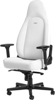 noblechairs ICON White Edition - High-Tech Kunstleder - Schreibtischstuhl Gaming Stuhl 150 kg Belastbarkeit - Chefsessel Bürostuhl Ergonomisch Weiß - Drehstuhl mit Rollen - Inklusive Kissen