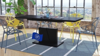 Mazzoni Couchtisch Grand Noir Schwarz matt stufenlos höhenverstellbar ausziehbar 120-180, Funktionstisch, Wohnzimmertisch, Tisch, Esstisch, Sofatisch