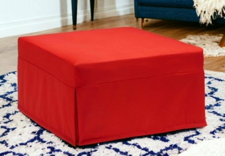 Talamo Italia - Ancilla Klappbett, Hocker, der in ein Einzelbett umgewandelt werden kann, Stoffhocker für das Wohnzimmer, 100 % Made in Italy, 80 x 80 x 45 cm, Rot