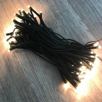 50er LED Solar Lichterkette Weihnachtsbeleuchtung warmweiß
