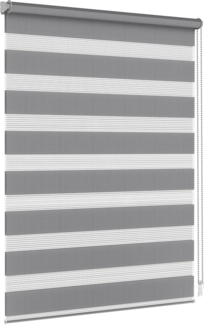 Doppelrollo Doppelrollo, 30x150 cm, dunkelgrau, jalousiescout, verdunkelnd, mit Bohren/ohne Bohren, freihängend, Klemm- oder Schraubmontage, freihängend, Klemmträger, Montage mit oder ohne Bohren