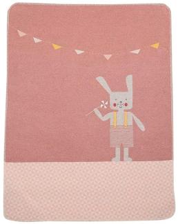 Babydecke Juwel mit Stick 'Hase' 70 x 90 cm, DAVID FUSSENEGGER