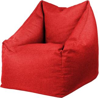 chilly pilley Sitzsack Sitzkissen Bodenkissen Sessel Gartenkissen mit Rückenlehne Sitz (Rot)