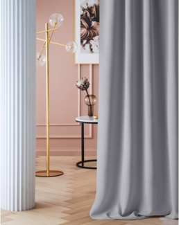 ROOM99 Vorhang mit Kräuselband Laurel 180x250 cm Breite x Höhe Verdunkelung Blickdicht Schiebegardinen Curtain Wohnzimmer Schlafzimmer für Schinensystem Hellgrau, 1 Stück
