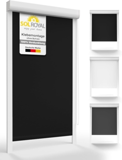 Sol Royal PVC Kassettenrollo SolReflect K24 Schwarz, 175 x 60 x 4.2 cm