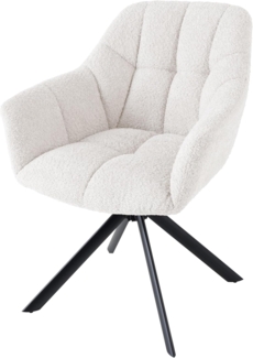 riess-ambiente Polsterstuhl PAPILLON weiß / schwarz (Einzelartikel, 1 St), Esszimmer · Bouclé · Metall · Armlehne · 180° drehbar · Modern Design
