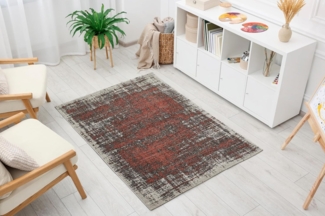 Andiamo Teppich Campos grau-koralle, 160 x 230 cm