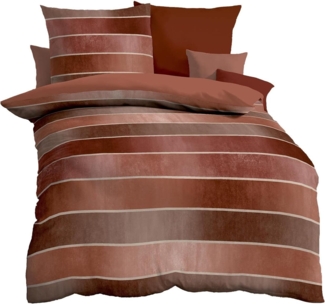 Kaeppel Mako-Satin Bettwäsche Timeless|160x210 cm + 65x100 cm| terra