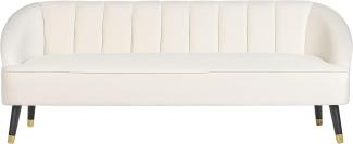 3-Sitzer Sofa Samtstoff cremeweiß ALSVAG